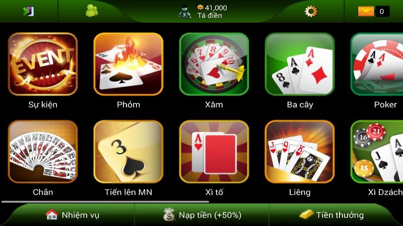 Game bài có nhiều những tựa game nổi bật